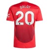 Maillot de Supporter Manchester United Dalot 20 Domicile 2024-25 Pour Homme